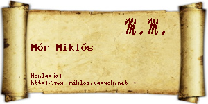 Mór Miklós névjegykártya